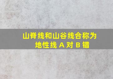 山脊线和山谷线合称为地性线 A 对 B 错